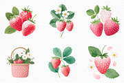 Strawberry Watercolor Clipart Set, an Illustration by Craft Nest (Thumbnail 4 of 11)