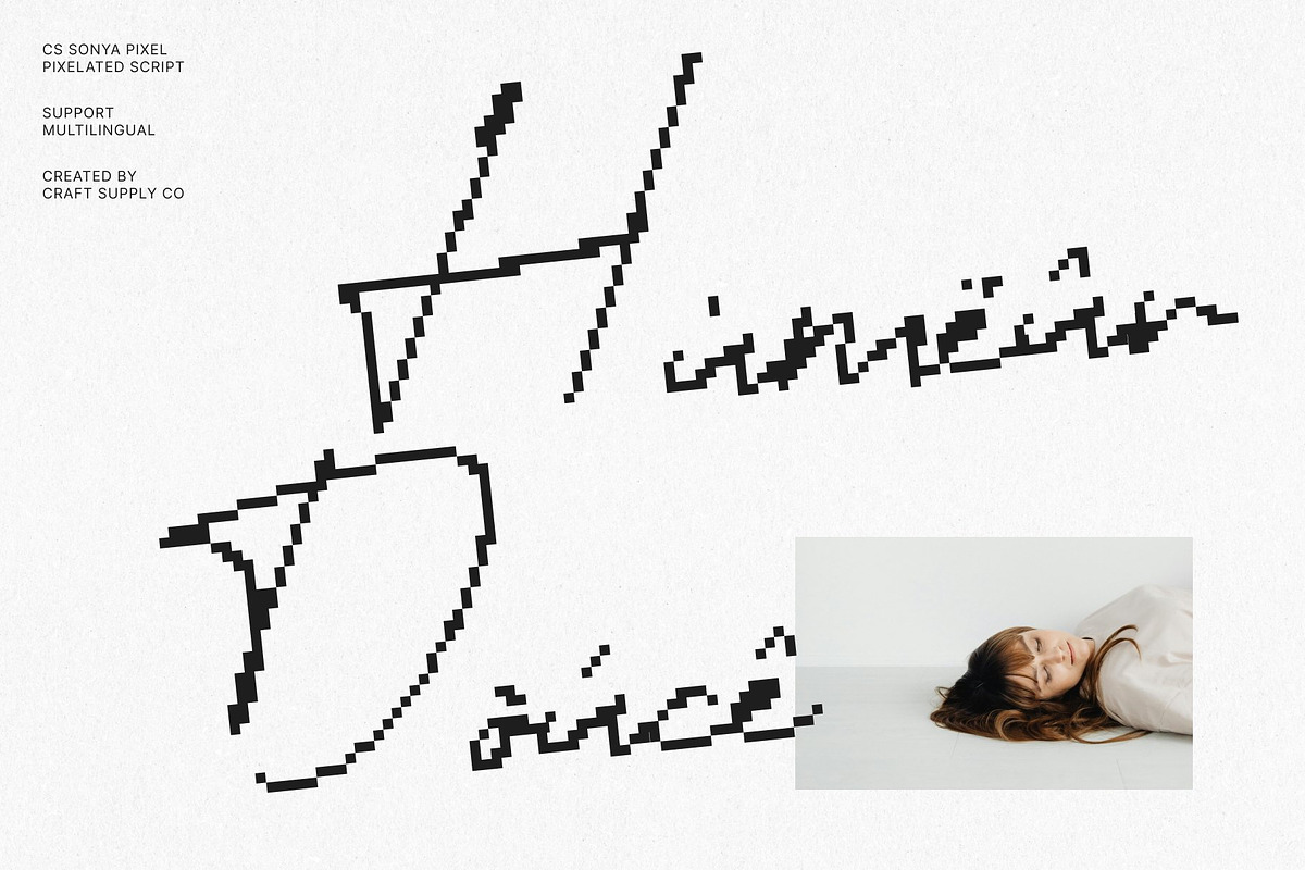 CS Sonya Pixel, a Script Font by Craft Supply Co. (Photo 7 of 8)