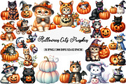 Cute Halloween Cats Punpkin Clipart, an Illustration by Daily.Designs (Thumbnail 1 of 5)