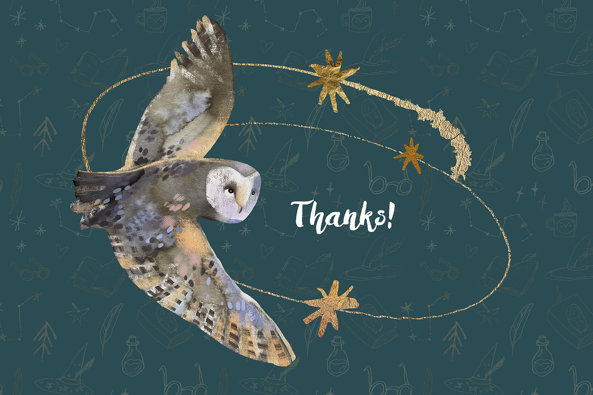 Magic owls: 280 elements for design, an Animal Illustration by Shusha Guna Art (Photo 23 of 23)
