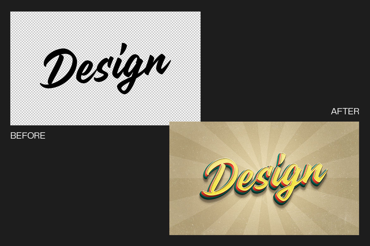 Retro Style Text Effect, a Layer Style Add-On by dokudokunomi (Photo 2 of 4)