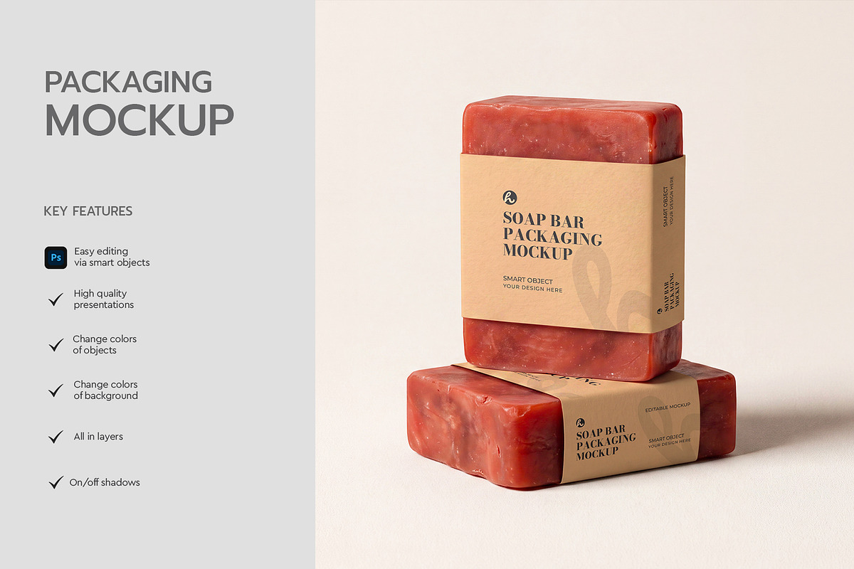 Soap Bar Packaging Mockup Set, a Packaging Mockup by graphypix (Photo 2 of 4)