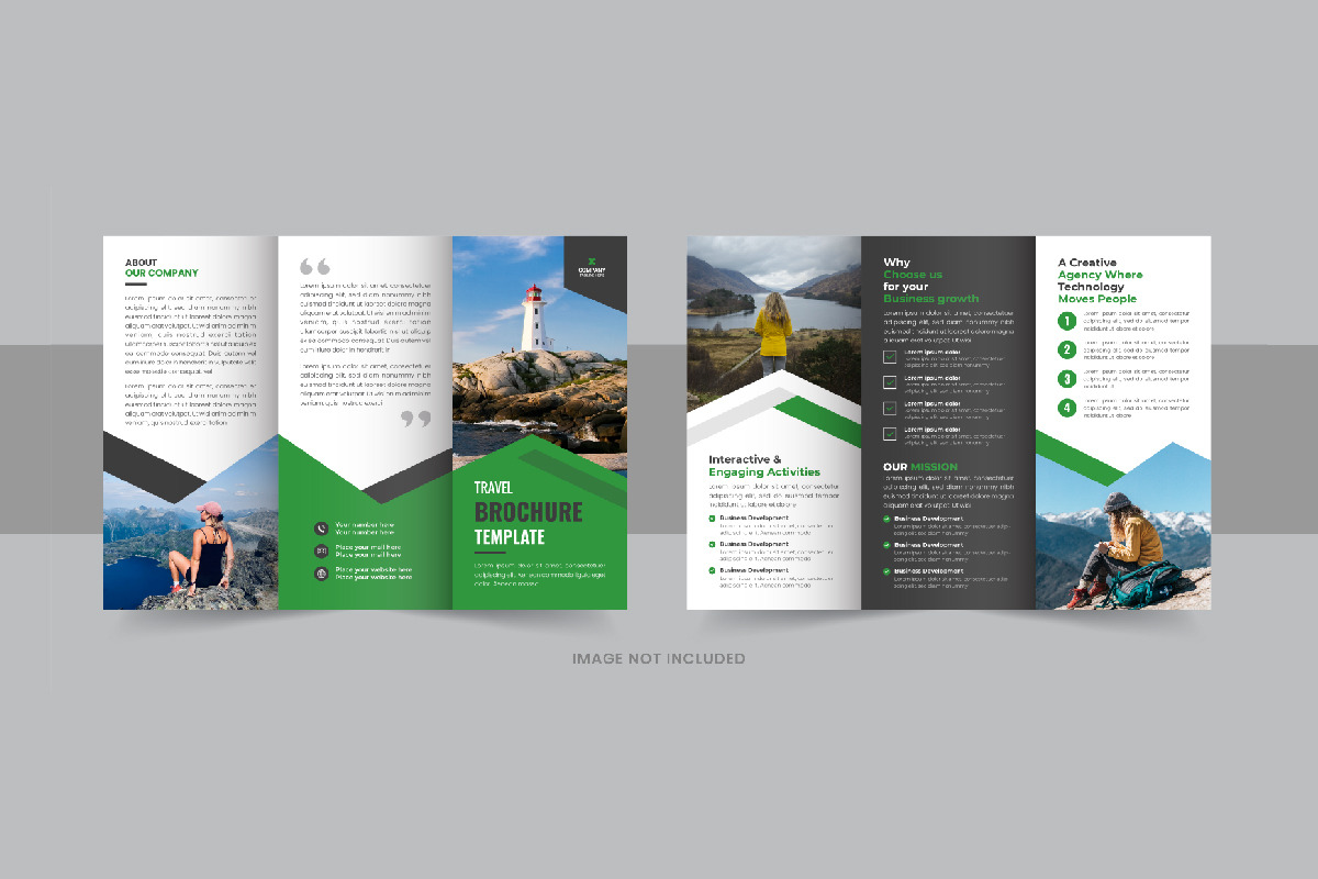 Travel agency trifold brochure, a Brochure Template by Pavel_design