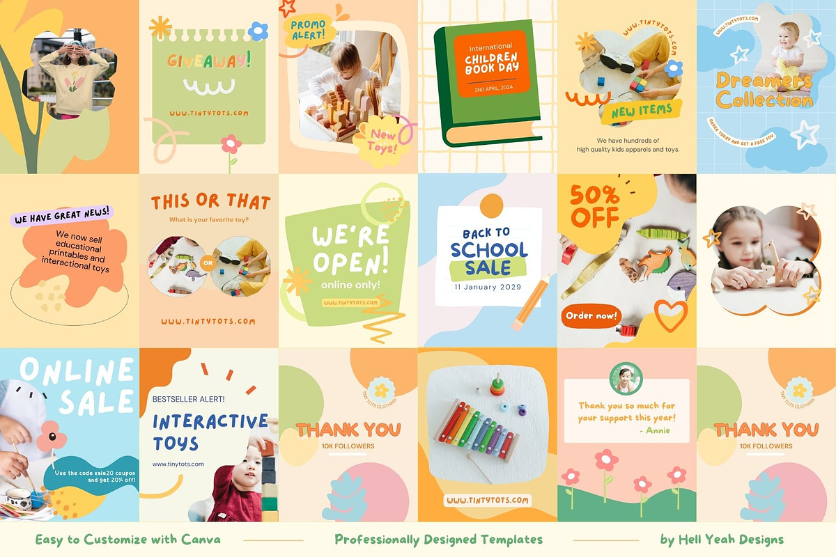 Tiny Tots Branding Starter Kit, a Branding & Logo Template by Hell Yeah Designs (Photo 19 of 19)