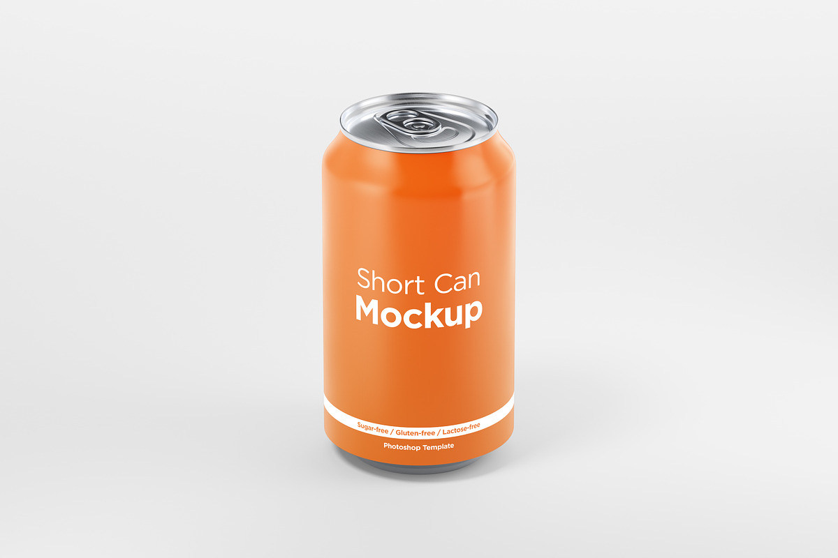 6 Short Aluminum Cans Mockup Pack, a Cups & Container Mockup by DreamVisuals (Photo 2 of 7)