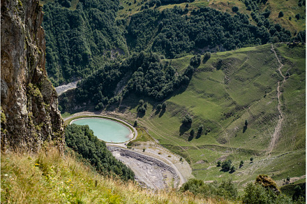 View from the green mountain to the
