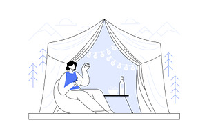 Glamping isolated cartoon vector, a Person Illustration by Visual Generation
