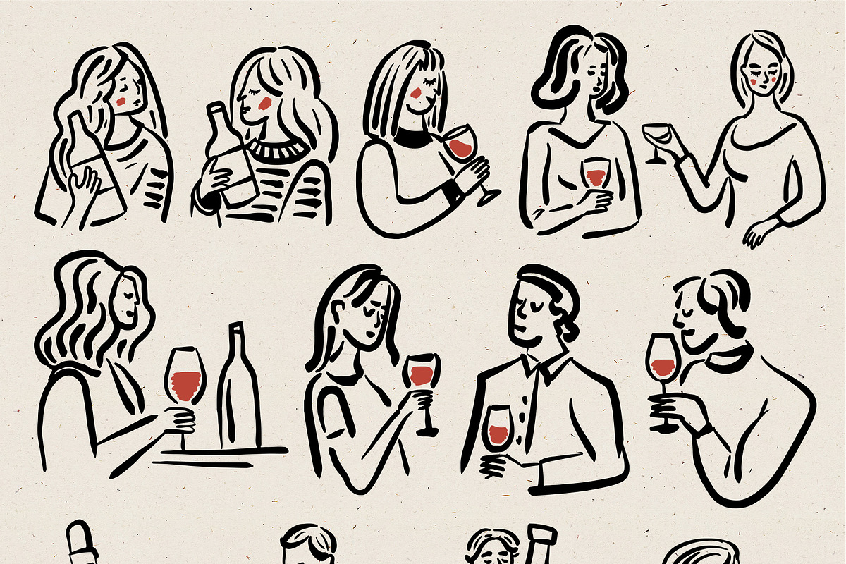 Wine Culture Clipart, a Person Illustration by Teresa Art Store (Photo 2 of 12)