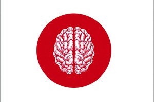 Vintage engraved illustration of human brain from top view cente, a Holiday Photo by José Manuel Gelpi