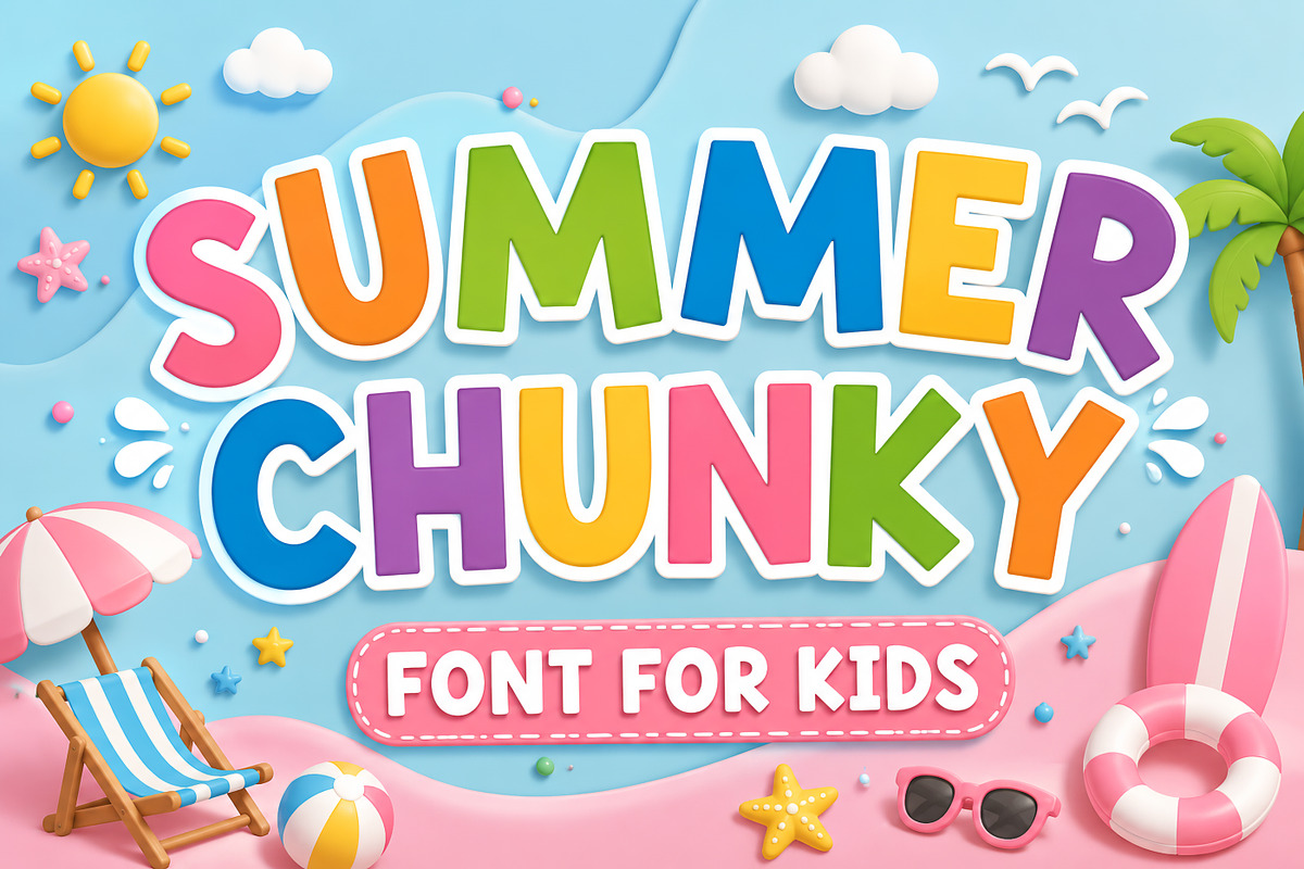Summer Chunky, a Sans Serif Font by Limited.studio (Photo 1 of 6)