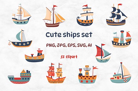 Cute ships set