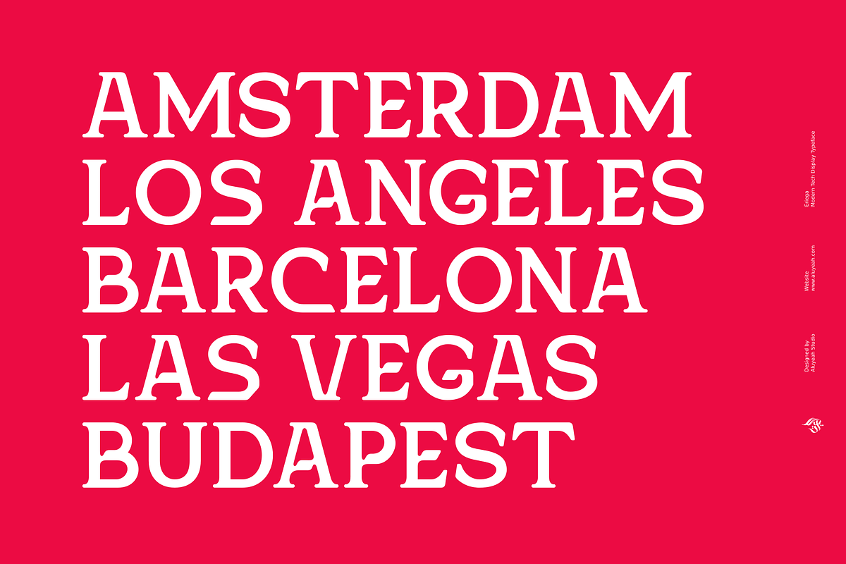 Eriega | Modern Tech Display, a Serif Font by Aluyeah Studio (Photo 5 of 16)