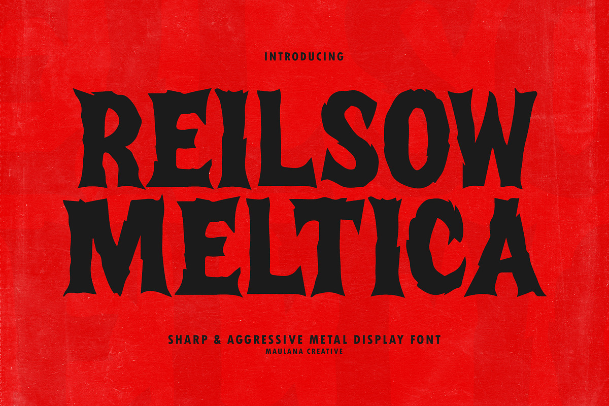 Reilsow Meltica Sharp Metal Font, a Sans Serif Font by Maulana Creative (Photo 1 of 7)