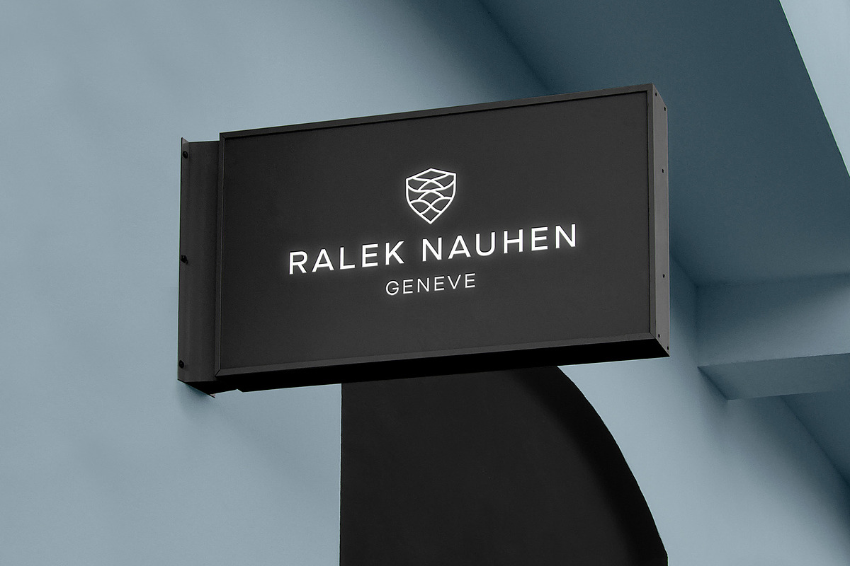 Logo Mockup Modern Hanging Sign, an Advertising Mockup by Asylab (Photo 3 of 5)