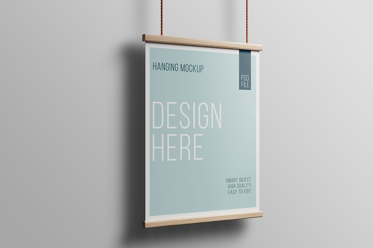 Hanging Poster Mockup, an Advertising Mockup by Artlogs (Photo 3 of 5)