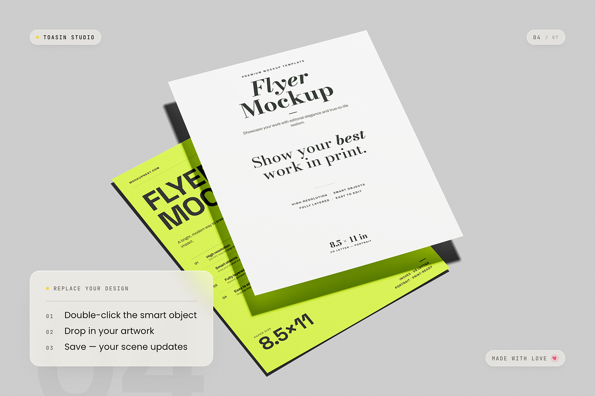 US Letter Flyer Mockup, an Advertising Mockup by Toasin Studio (Photo 4 of 7)