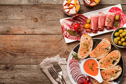 Spanish tapas and sangria featuring food, spain, and sangria, a Food & Drink Photo by piter.goskov