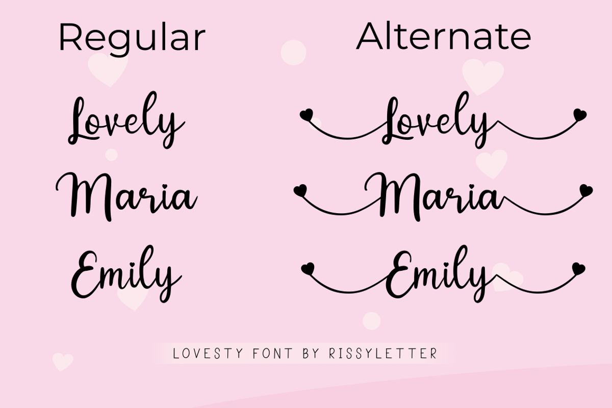 Lovesty | Lovely Calligraphy Font, a Script Font by Rissyletter Studio (Photo 3 of 9)