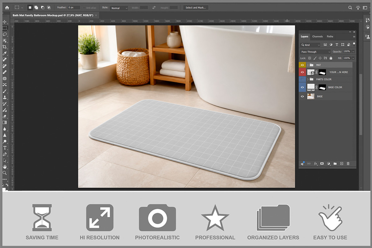 Bath Mat Family Bathroom PSD, a Household Mockup by Bruno's Shop (Photo 2 of 3)