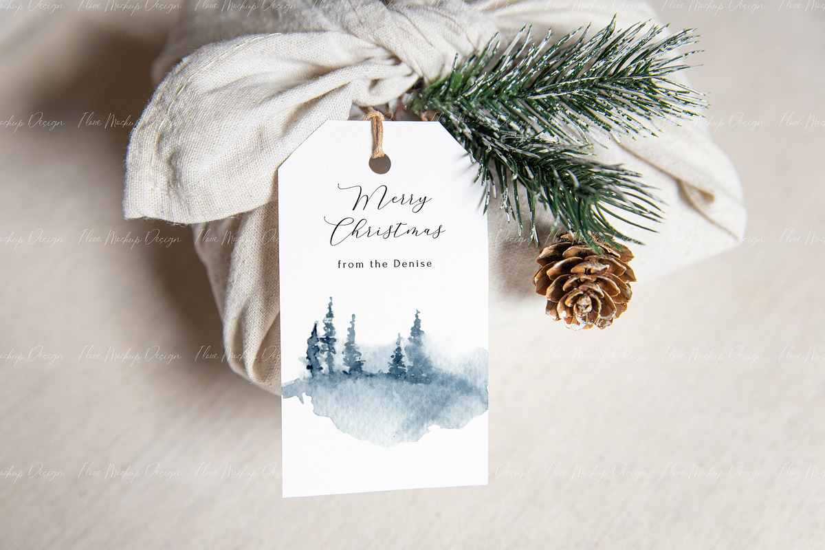 Christmas Gift Tag Mockup, a Product Mockup by ILoveMockupDesign (Photo 3 of 11)