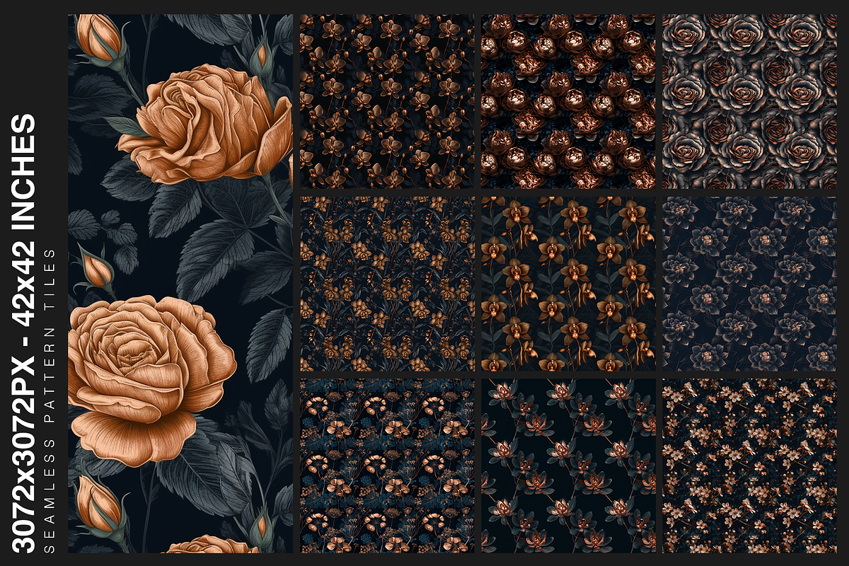10 Copper Botanica Patterns, a Pattern Graphic by Motifs (Photo 12 of 12)