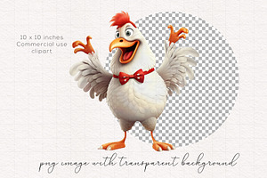 Funny Cartoon Chicken Clipart