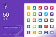 50 Holi Filled Round Corner Icons, an Icon by IconBunny (Thumbnail 1 of 2)