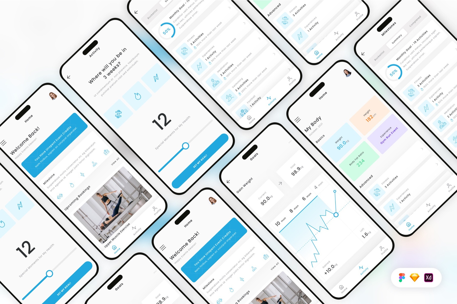 Activities Milestones App UI Kit, an UI Kit Template by Betush