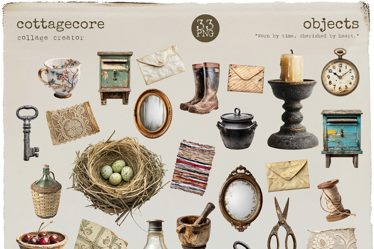 Cottagecore Collage Creator, an Object Graphic by Polli Deeva (Photo 3 of 11)