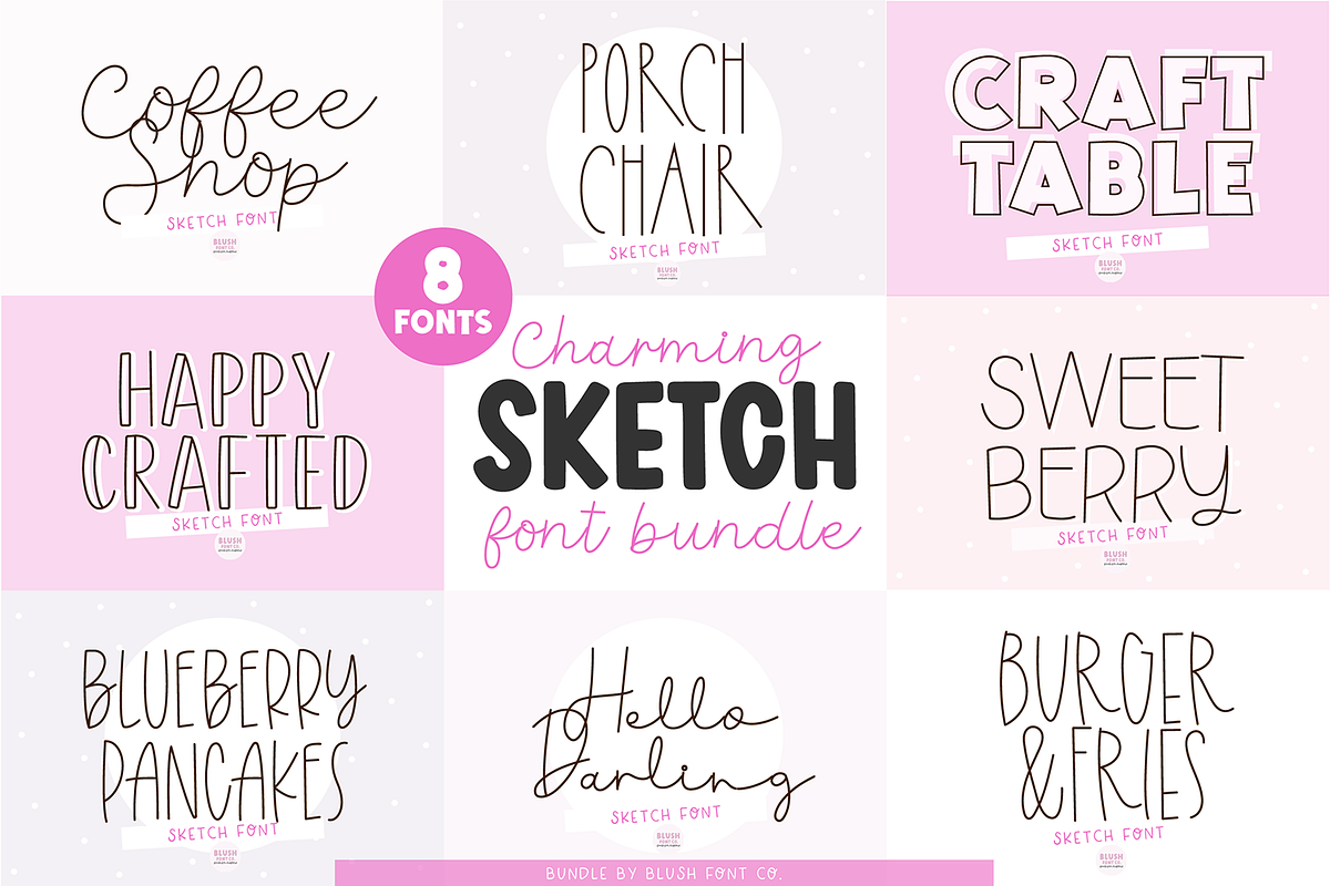 CHARMING SKETCH FONT BUNDLE, a Script Font by Blush Font Co. (Photo 1 of 8)