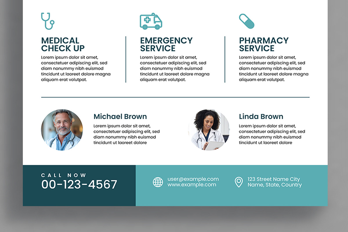 Medical and Clinic Flyer Template, a Flyer Template by ContestDesign (Photo 3 of 3)