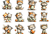 Whimsical Easter Animals Clipart, an Illustration by Designking (Thumbnail 2 of 5)