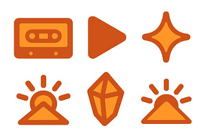 Creative collection of orange retro, an Illustration by ZinetroN