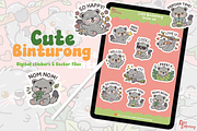 Cute Kawaii Binturong Sticker Set, an Illustration by Dori Debreceni draws (Thumbnail 4 of 4)