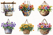 Flower Hanging Plant Vase Clipart, an Illustration by OK Design (Thumbnail 4 of 5)
