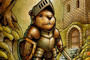Watercolor Fantasy Creature, Beaver