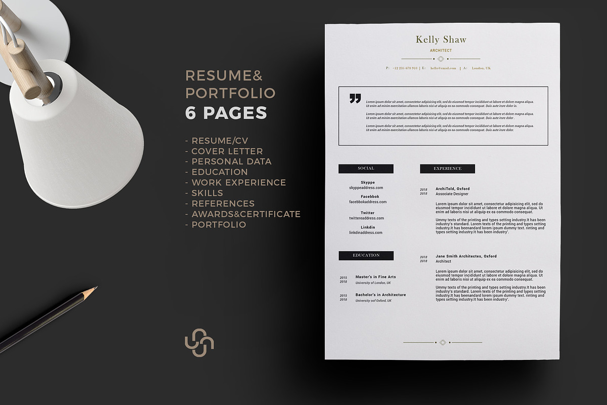 Gamma Resume Template, a Resume Template by Nina Shaw (Photo 2 of 7)
