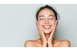 A young Asian woman with closed eyes, a Person Photo by Sergey Kotenev