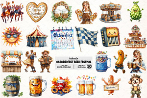 Happy Oktoberfest Beer Festival, an Illustration by Pixels.Craft