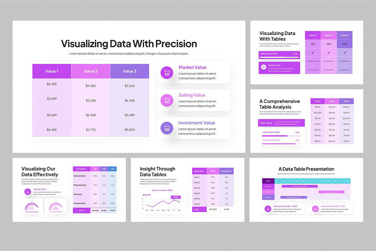 Data Table Google SLides, Powerpoint preview 3