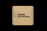 Square Kraft Mailer Box Mockup Set, a Packaging Mockup by pixelmock (Thumbnail 4 of 16)