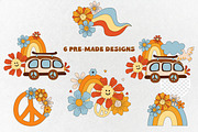 Groovy retro collection. Vector, an Object Graphic by VaraNa Art (Thumbnail 2 of 8)