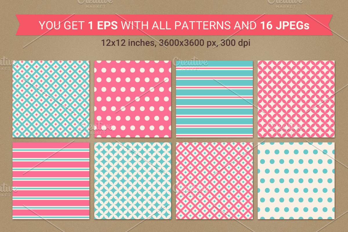 Valentine seamless patterns preview 3