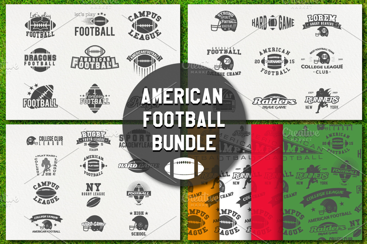 American Football Logo Badges Bundle, a Branding & Logo Template by JeksonGraphics (Photo 1 of 12)