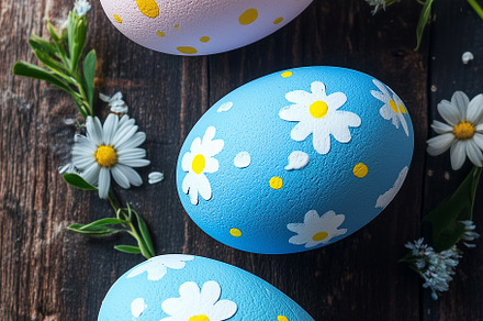 Pastel easter eggs among wild flower, a Holiday Photo by MistyDay