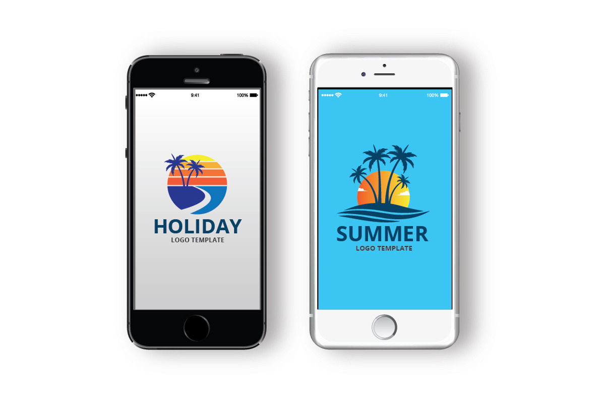 SUMMER BEACH theme logo set, a Branding & Logo Template by great19 (Photo 3 of 3)