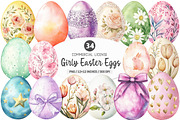 Soft Girly Easter Eggs Clipart PNG, an Illustration by SinaCreation (Thumbnail 1 of 5)