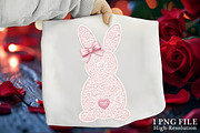 White Lace Bunny Coquette Bow Png, an Illustration by Canvas Craft (Thumbnail 1 of 7)