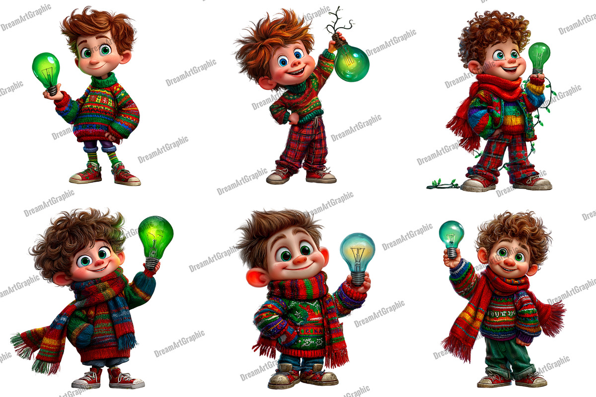 Watercolor Whimsical Christmas, an Illustration by DreamArtGraphic (Photo 4 of 5)