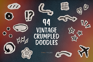 94 Vintage Crumpled Paper Doodles, an Abstract Photo by Ksuview